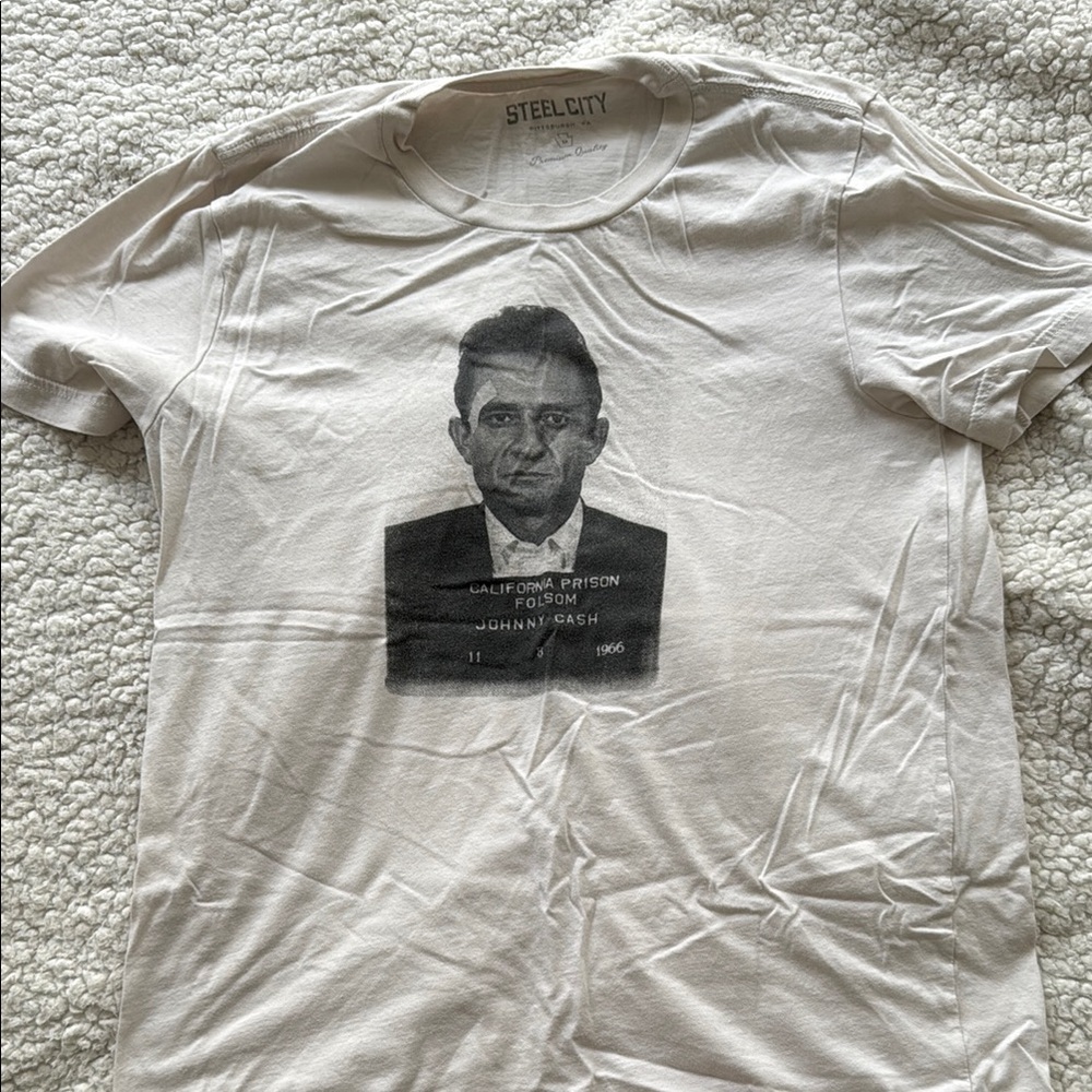 Johnny Cash Folsom County mug shot short sleeve tee